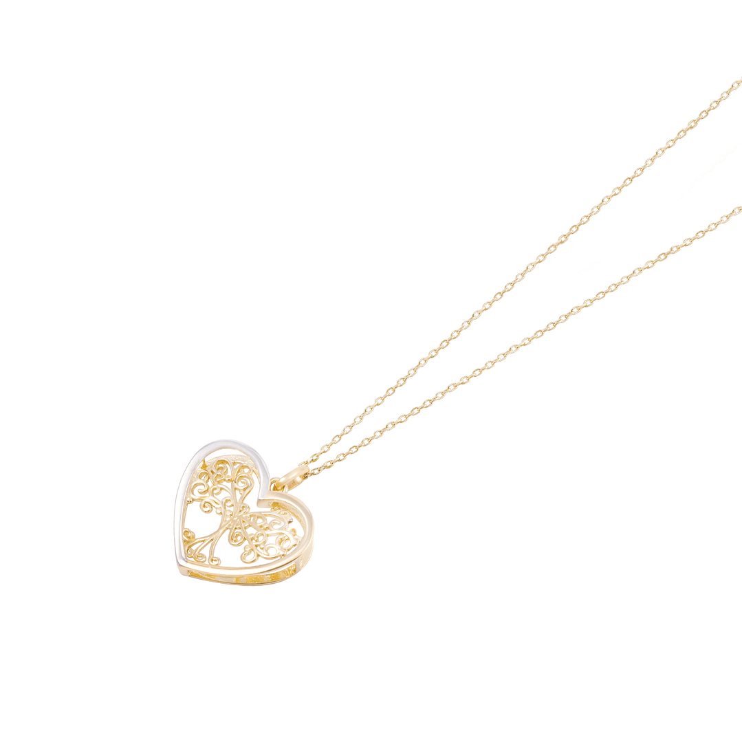 Colgante Oro Bicolor 18kt Árbol-Corazón 2