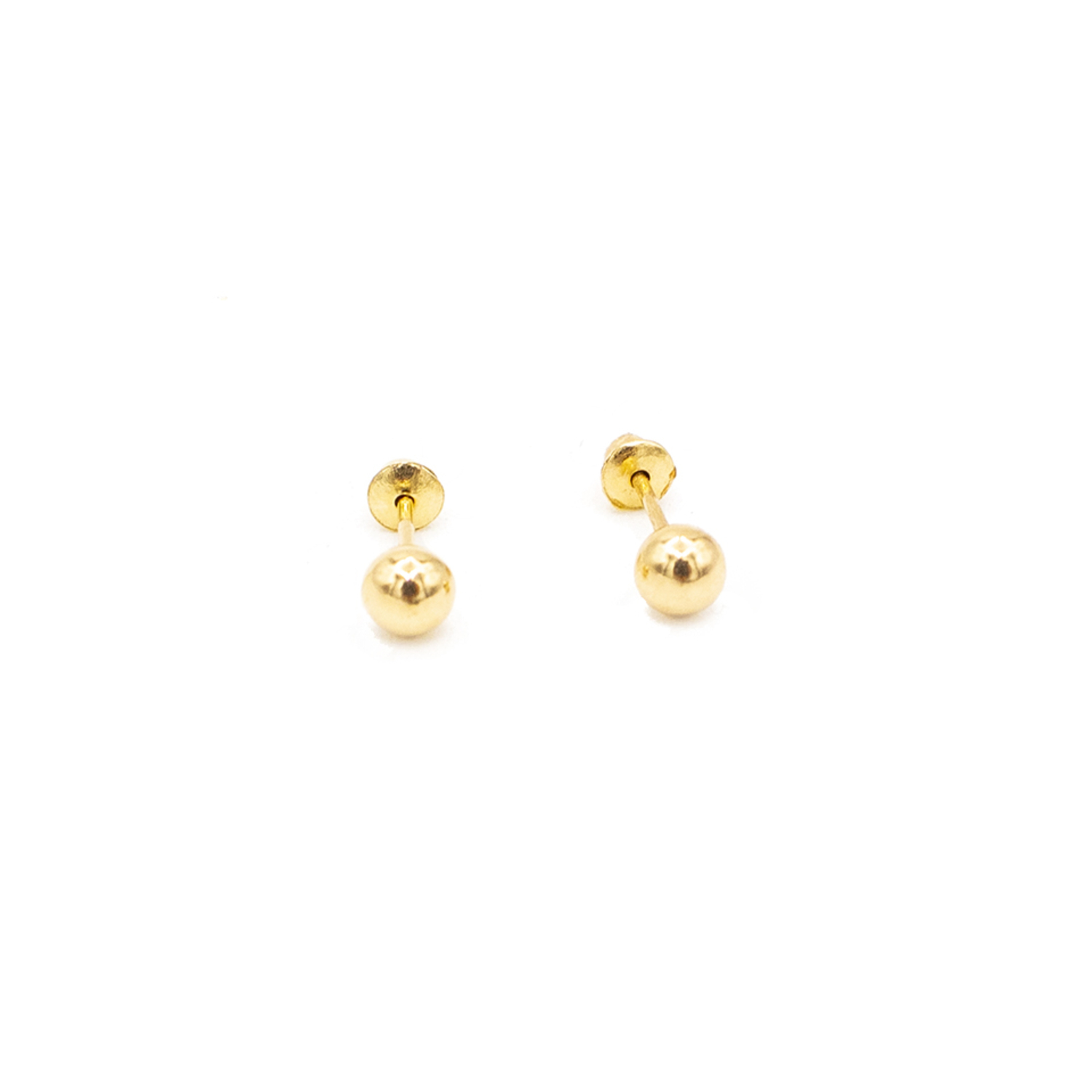 Aros de Oro 18 kt  Modelo Pelotita 5,0mm 2