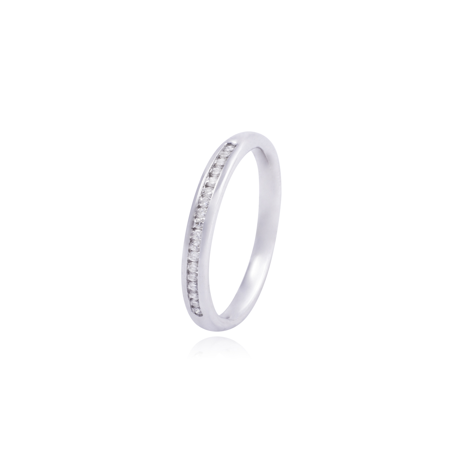 Anillo Oro Blanco 18kt Diamantes 12 Pts Corte Brillante SI/H 1