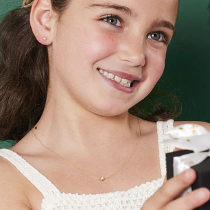 Collar Oro Amarillo 18kt Diamantes Punto de Luz 10 Pts