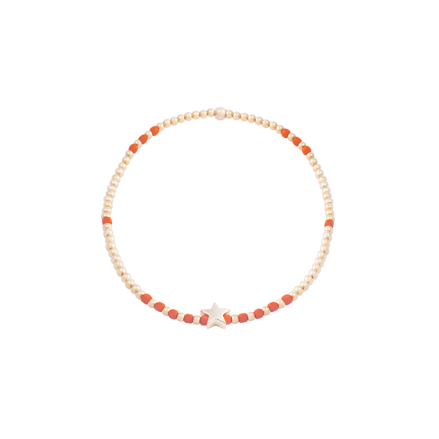 Pulsera de Plata Esterlina 925 Estrella naranja Bañado en Oro 14kt 1