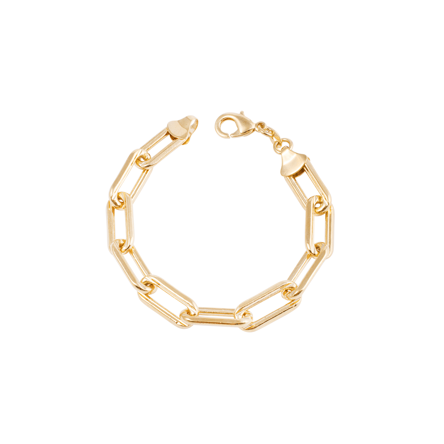 Pulsera Plata Esterlina 925 Eslabón Grueso Bañado Oro 14kt 1