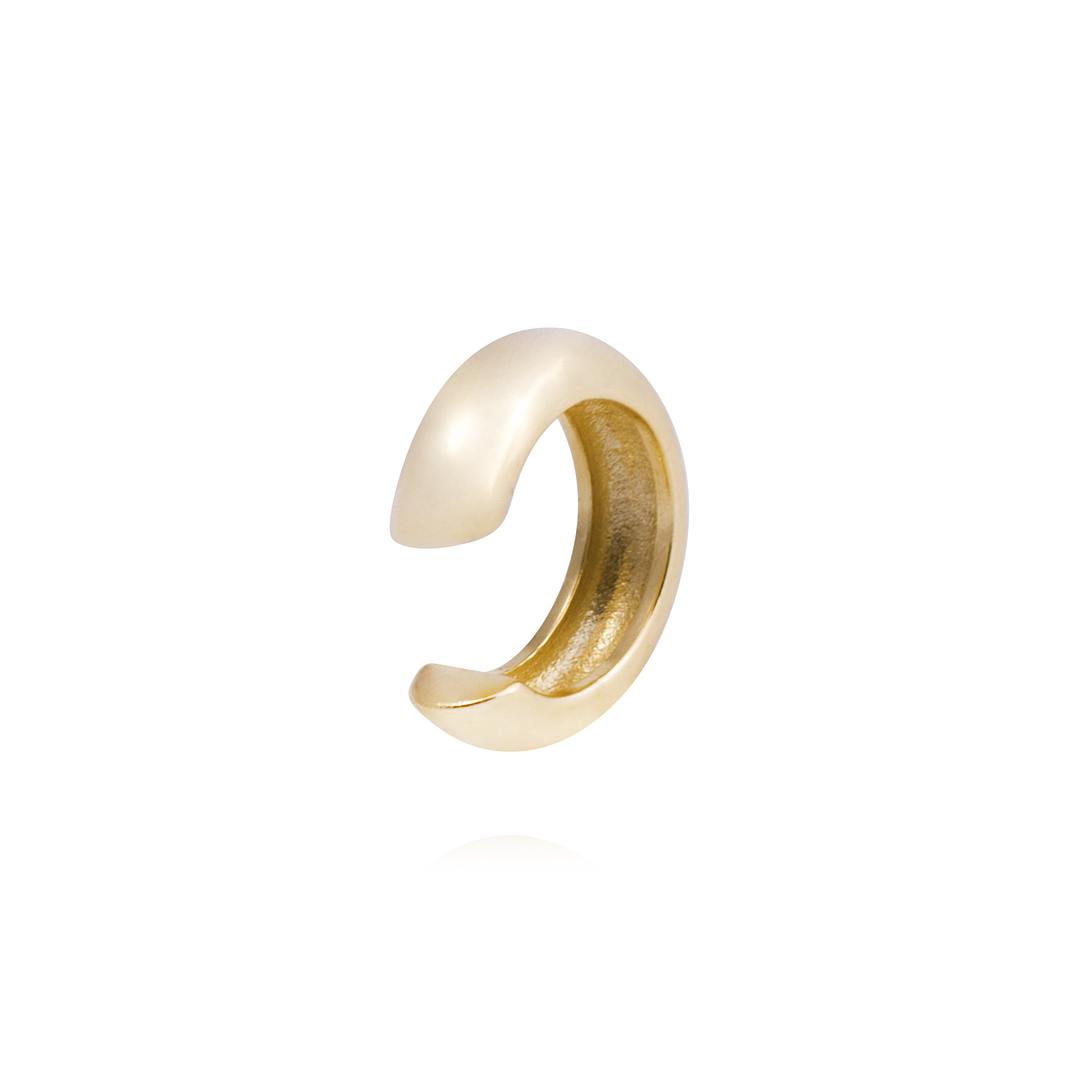 Piercing de Plata Esterlina 925 Earcuff liso Bañado en Oro 14kt 3