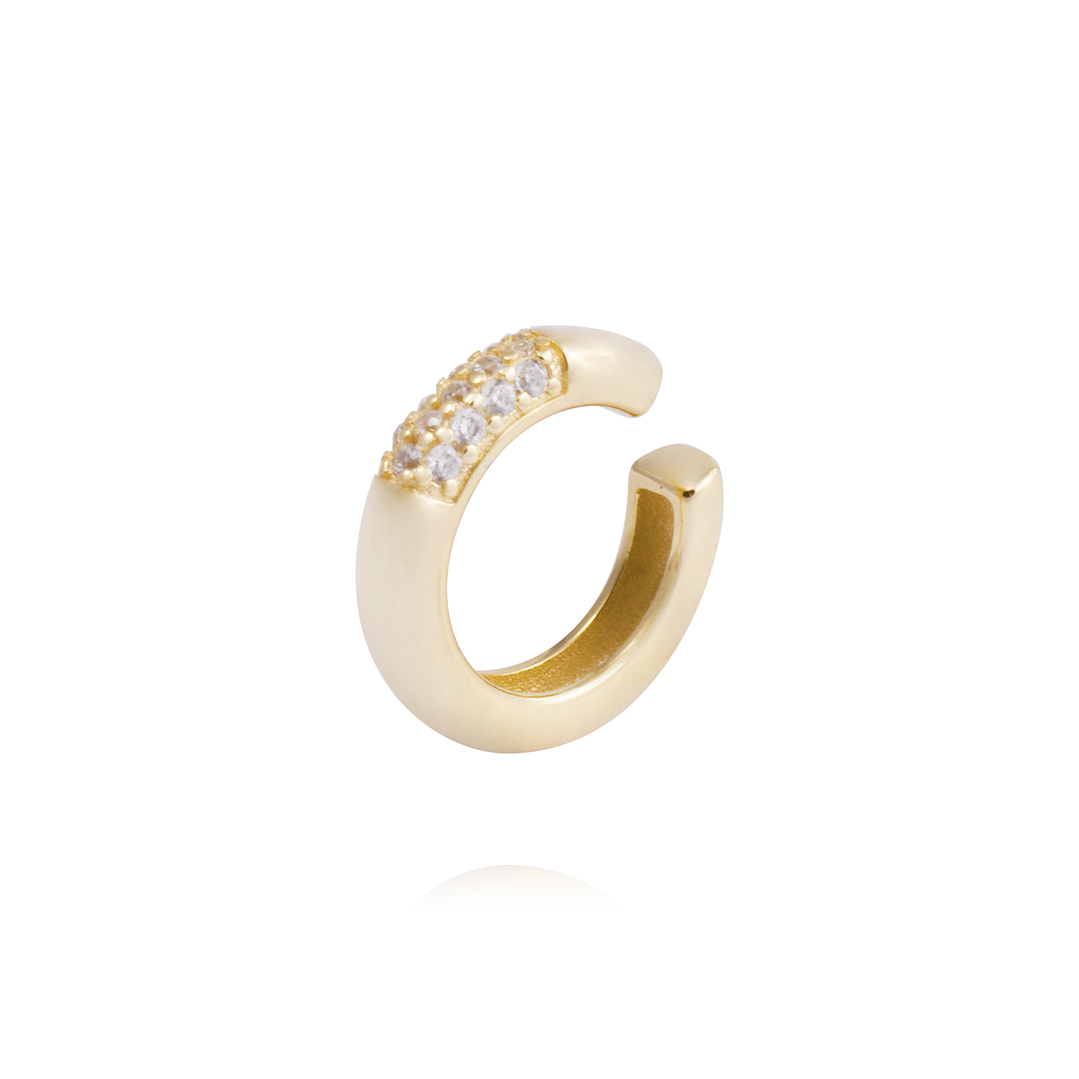 Piercing de Plata Esterlina 925 Earcuff circones Bañado en Oro 14kt 1