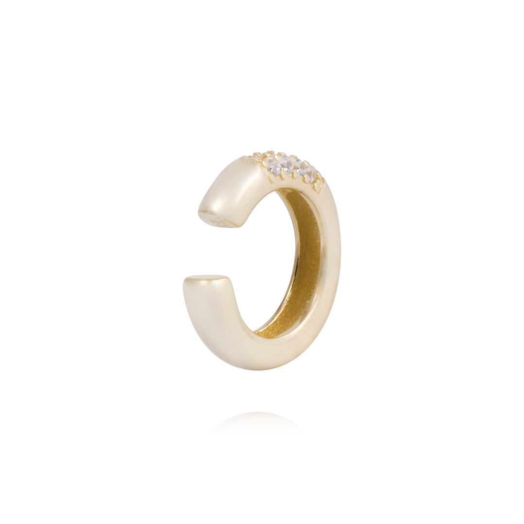 Piercing de Plata Esterlina 925 Earcuff circones Bañado en Oro 14kt 3