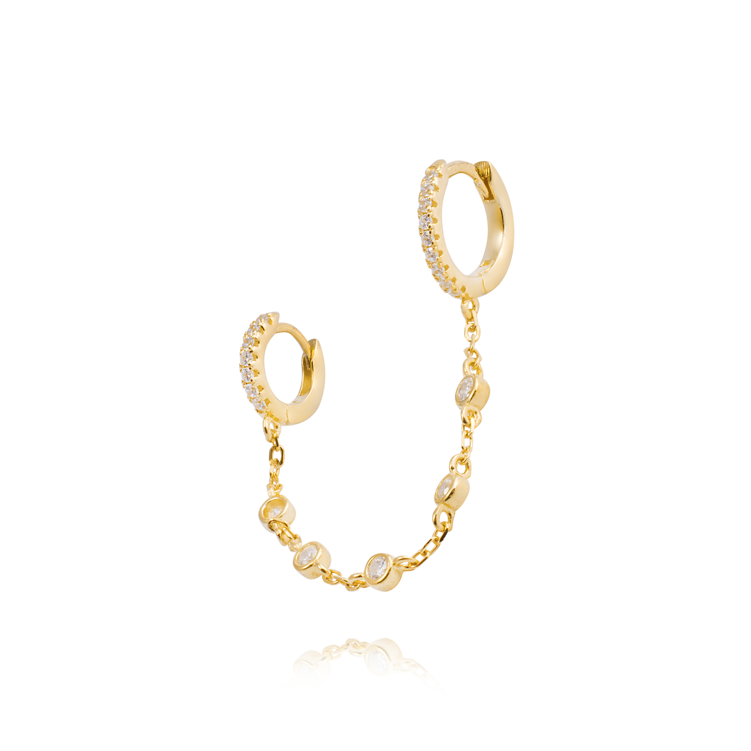 Piercing de Plata Esterlina 925 Argollas colgantes Bañado en Oro 14kt 1