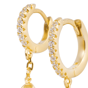 Piercing de Plata Esterlina 925 Argollas colgantes Bañado en Oro 14kt