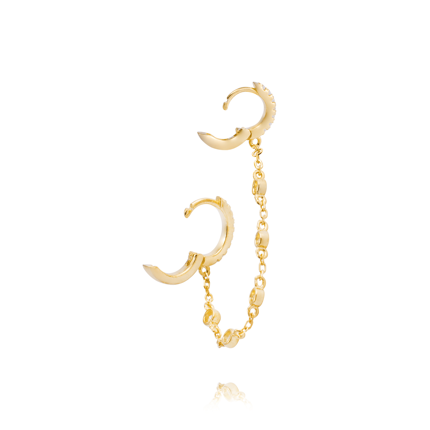 Piercing de Plata Esterlina 925 Argollas colgantes Bañado en Oro 14kt 3