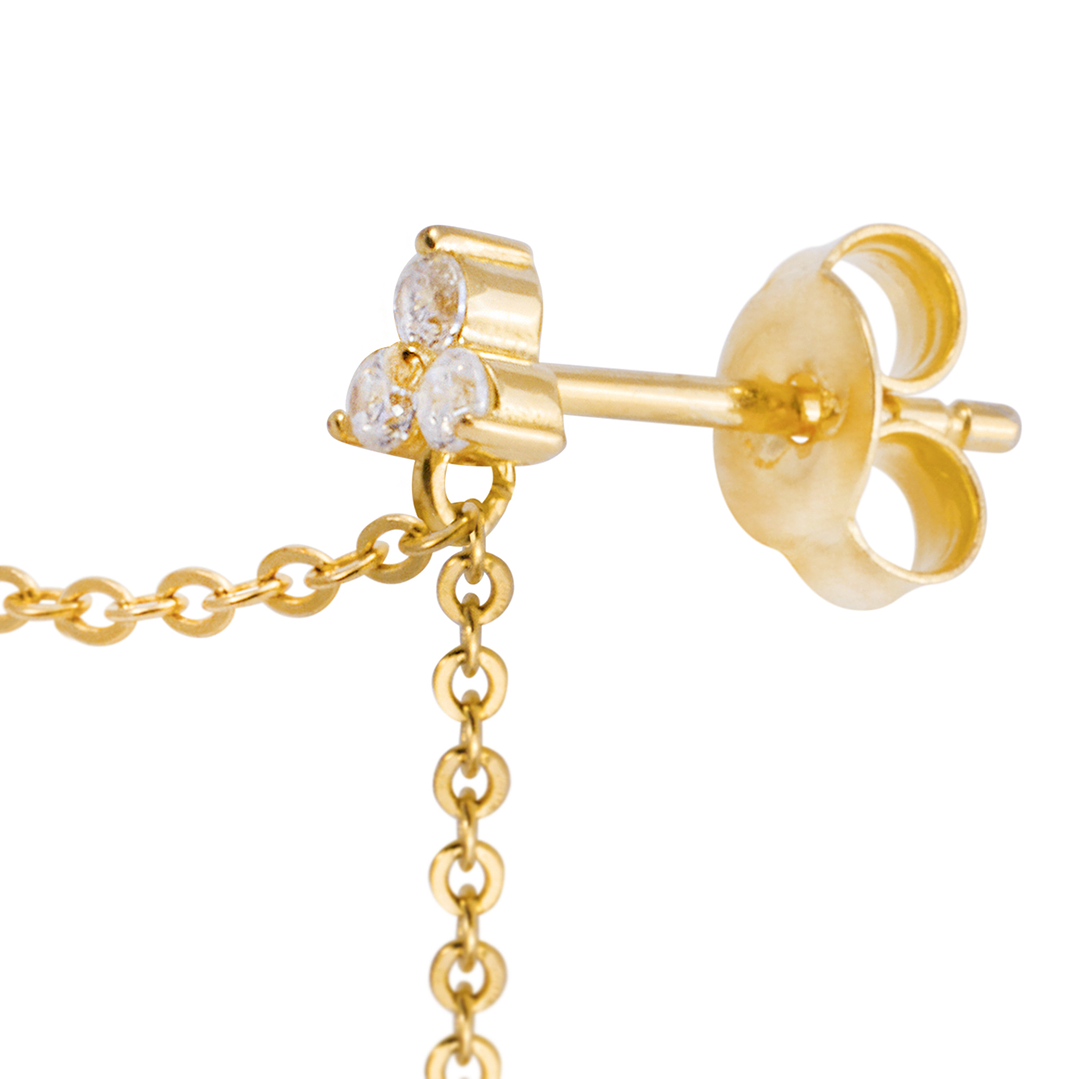 Piercing de Plata Esterlina 925 Flor colgantes Bañado en Oro 14kt 2