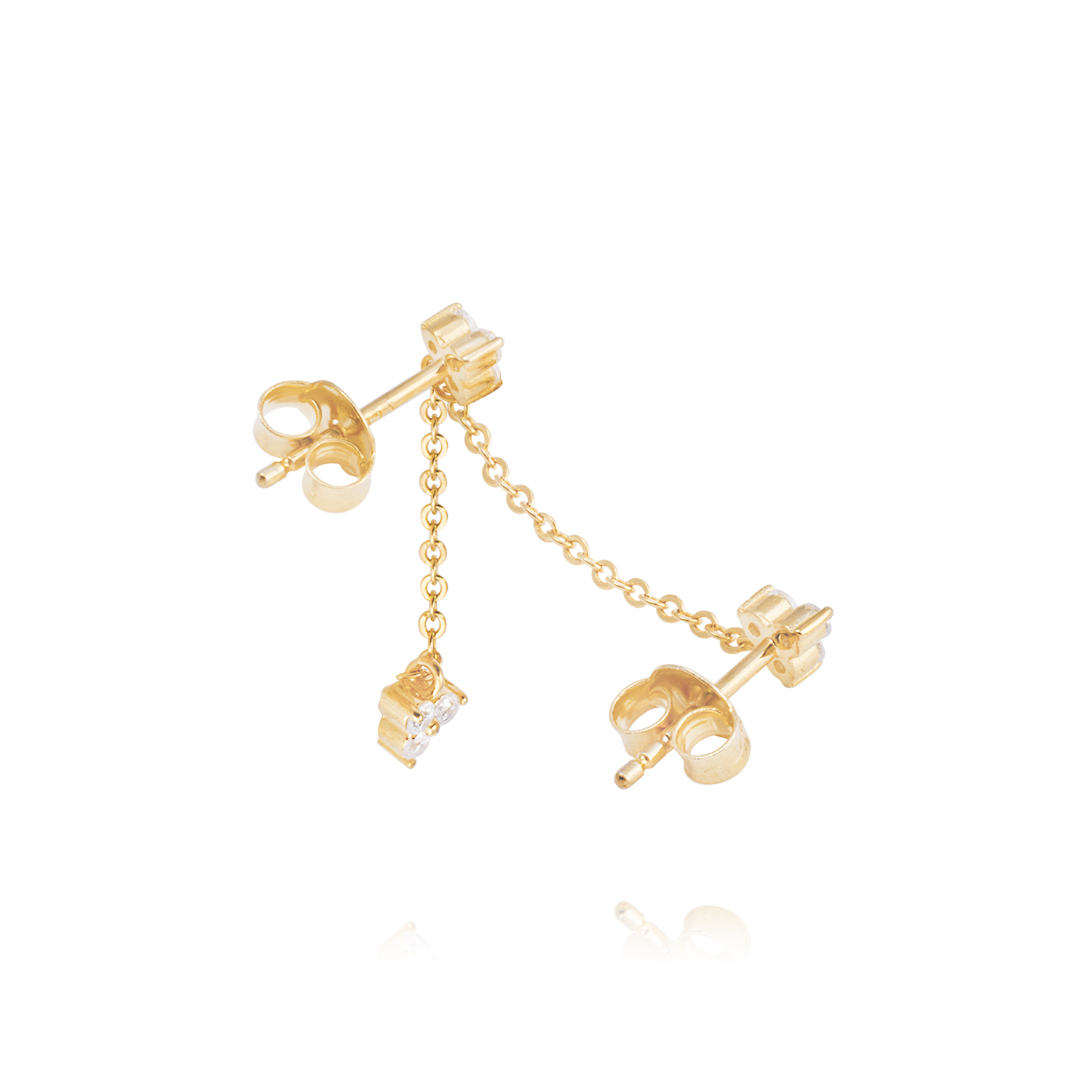 Piercing de Plata Esterlina 925 Flor colgantes Bañado en Oro 14kt 3