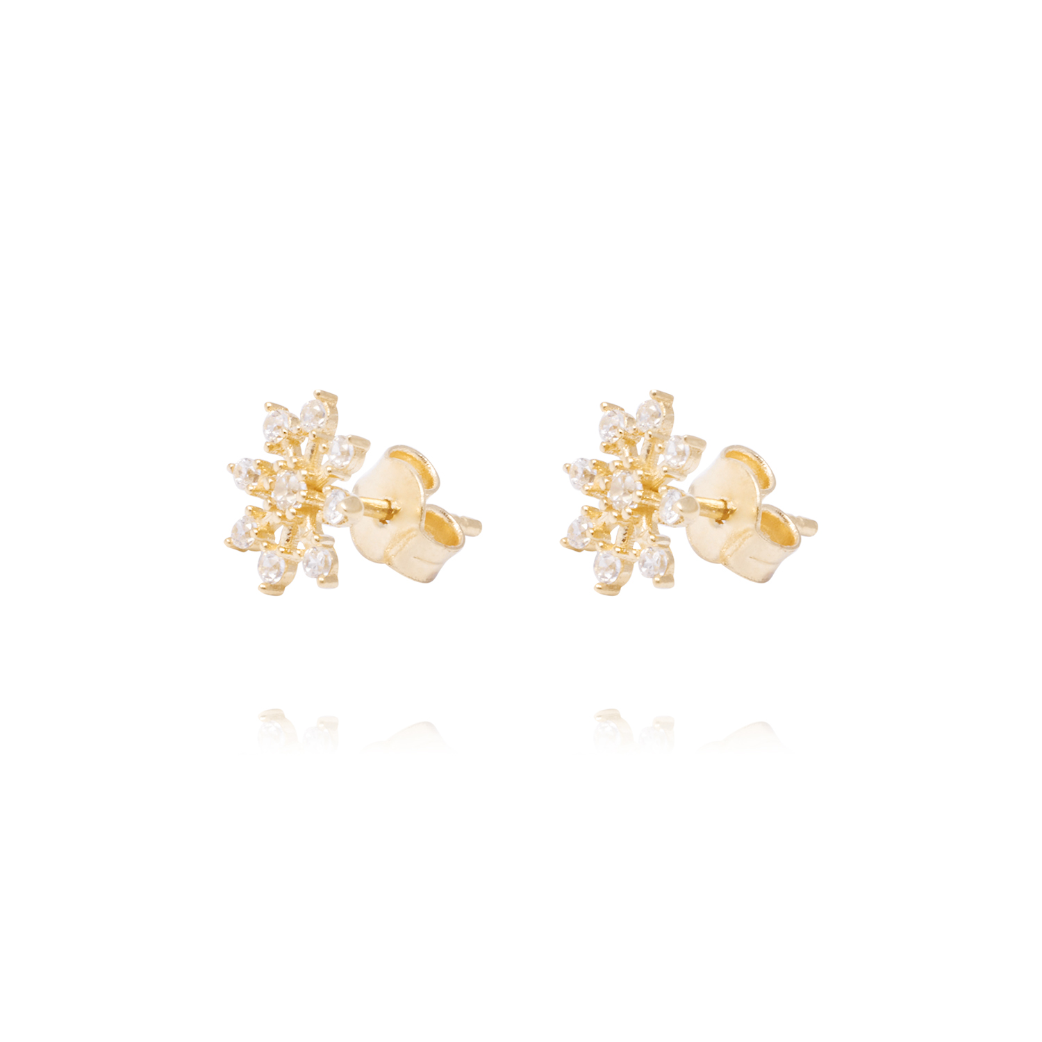 Aros de Oro de 18kt Circonitas copo de nieve 3