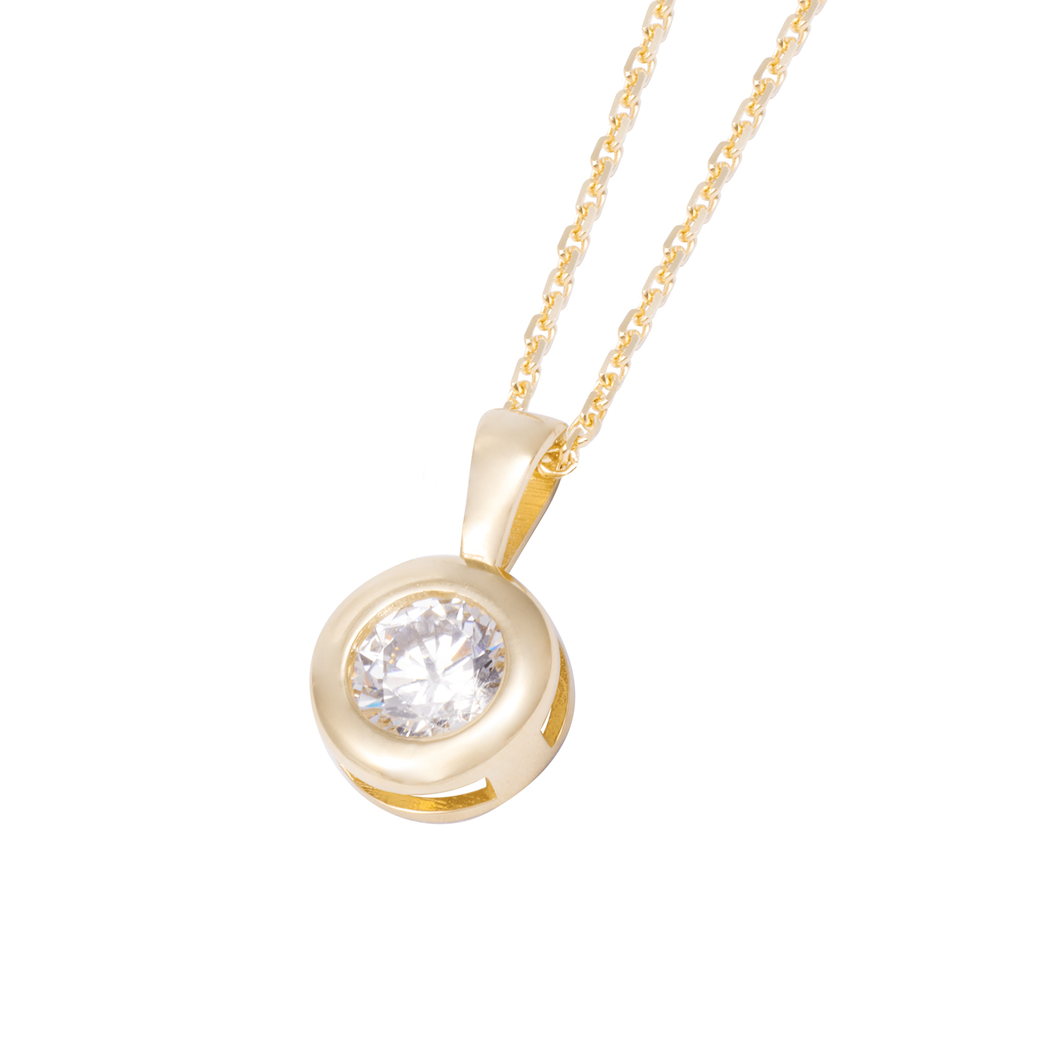 Collar de Oro de 18kt Circonita punto de luz 2