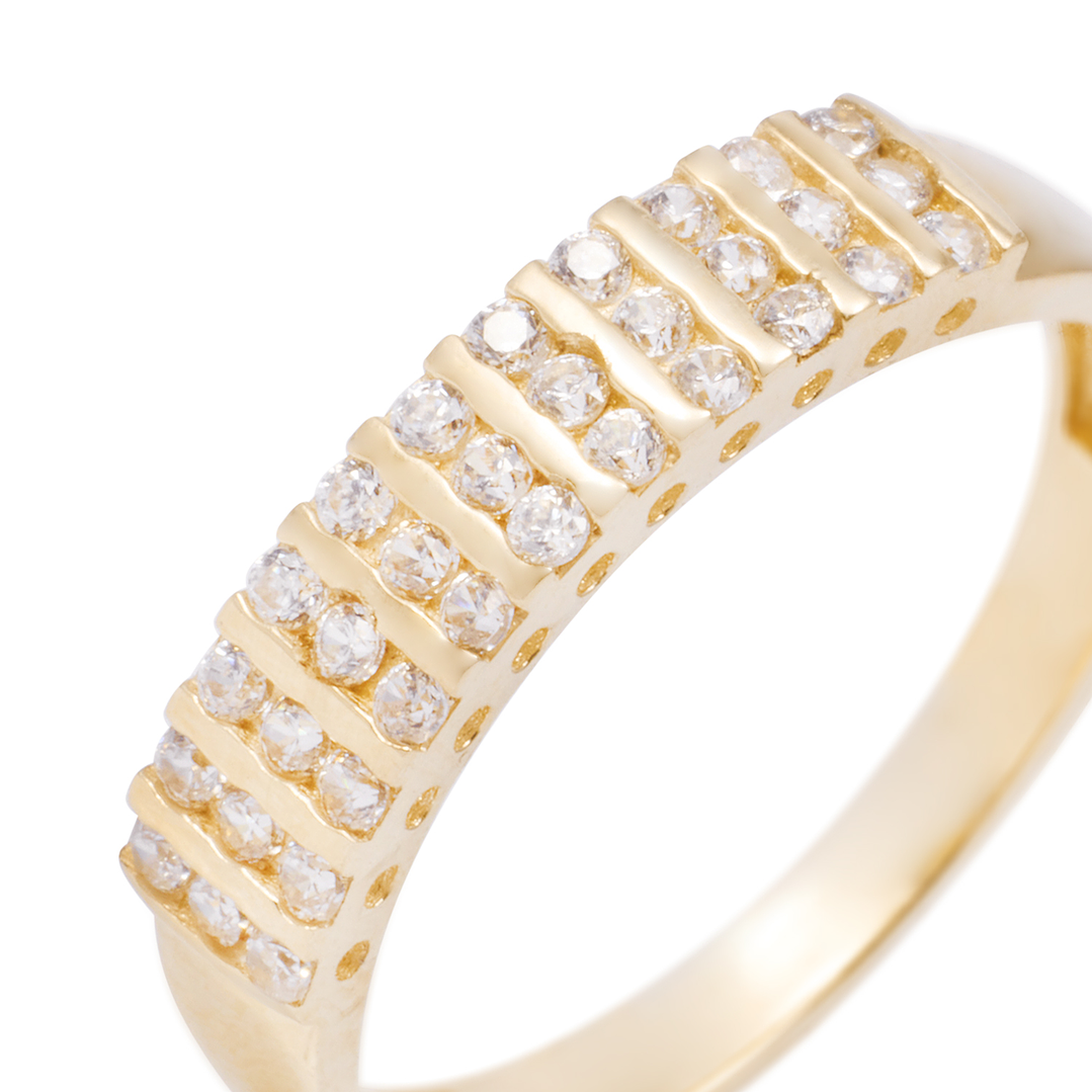 Anillo Compromiso de Oro de 18kt Medio cintillo cinturon 2