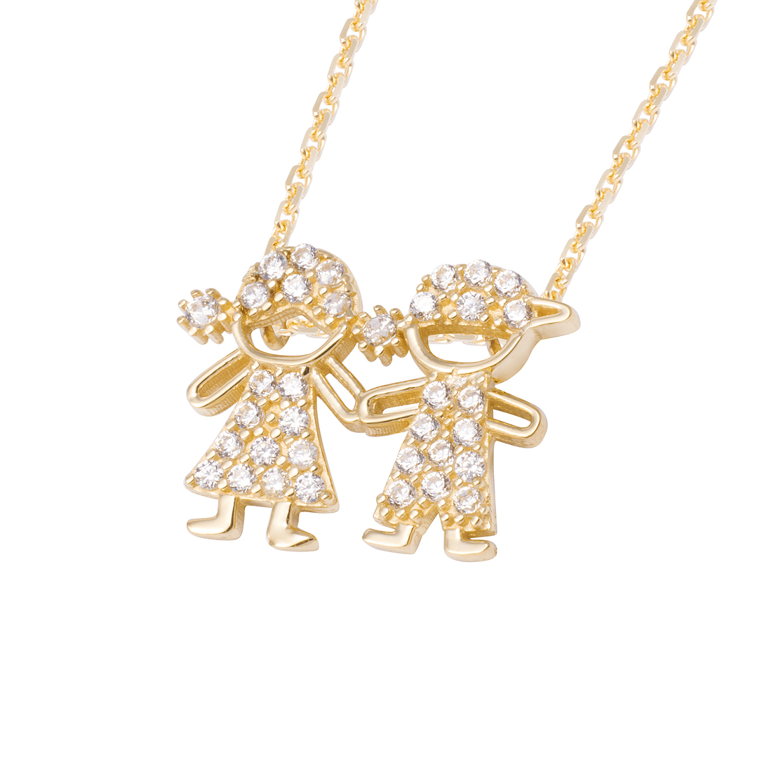 Collar de Oro de 18kt Circonita niños 2