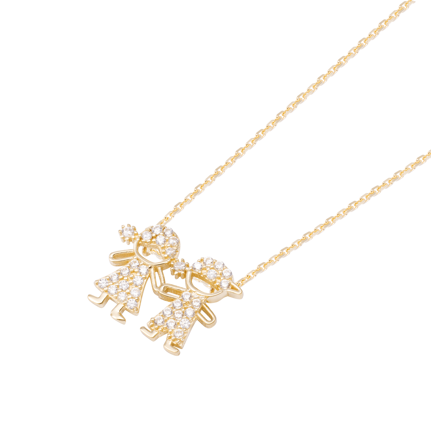 Collar de Oro de 18kt Circonita niños 1