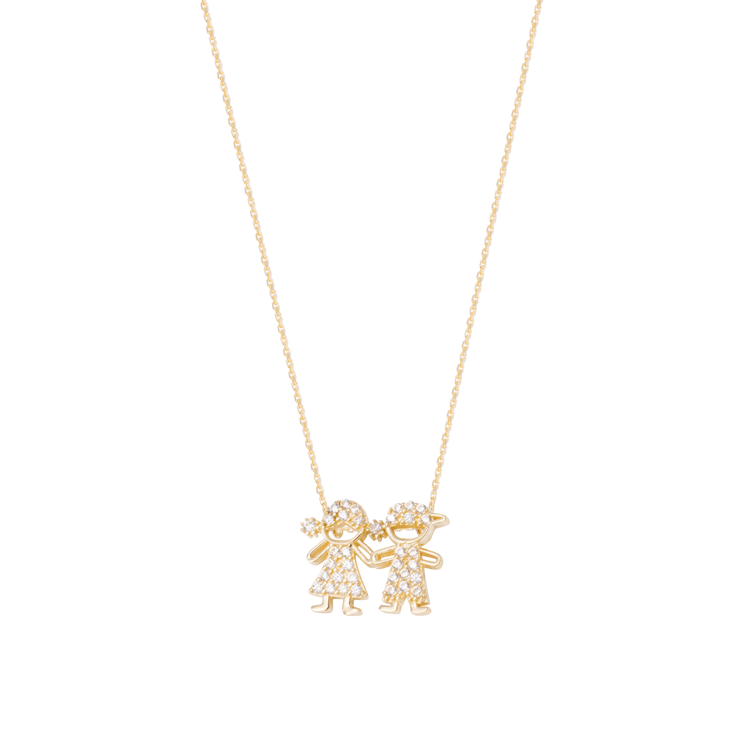Collar de Oro de 18kt Circonita niños 3
