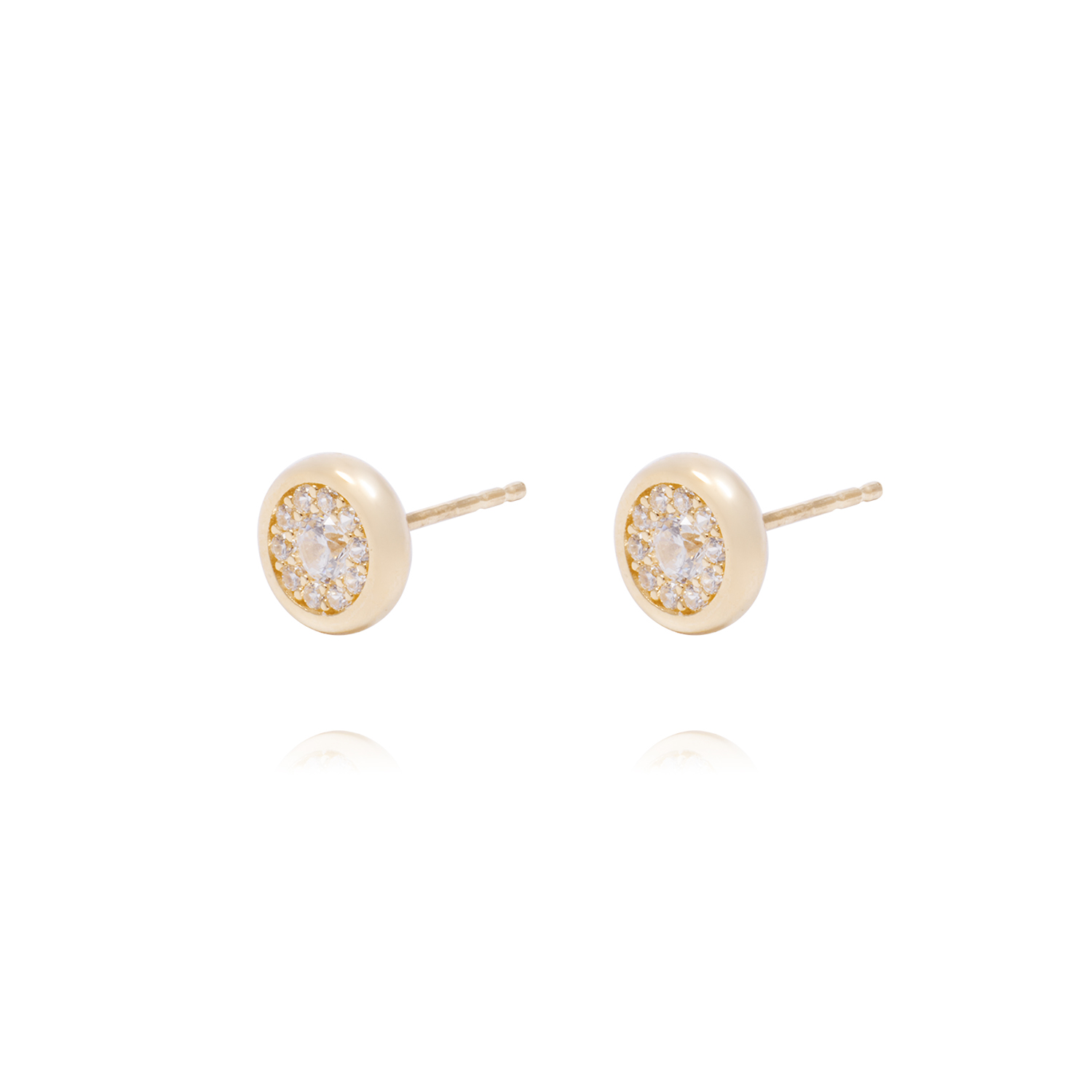 Aros de Oro de 18kt Circonitas en circulo 2