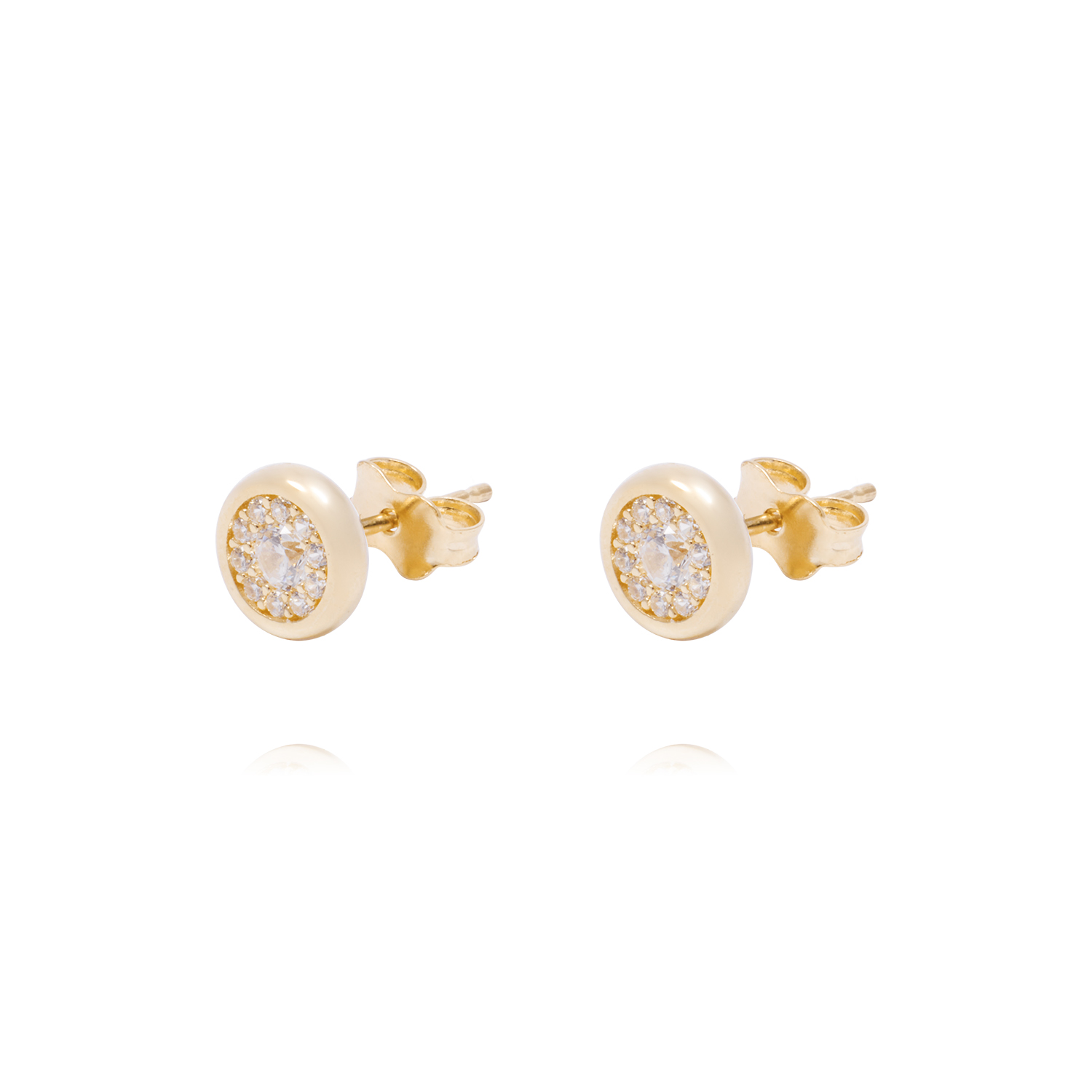Aros de Oro de 18kt Circonitas en circulo 1