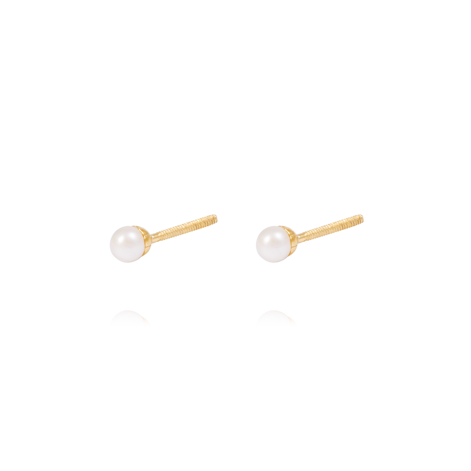 Aros Oro Amarillo 18kt Perlas 3,0 mm 2