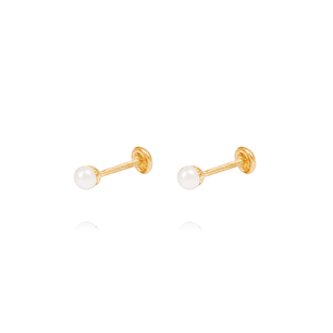 Aros Oro Amarillo 18kt Perlas 3,0 mm