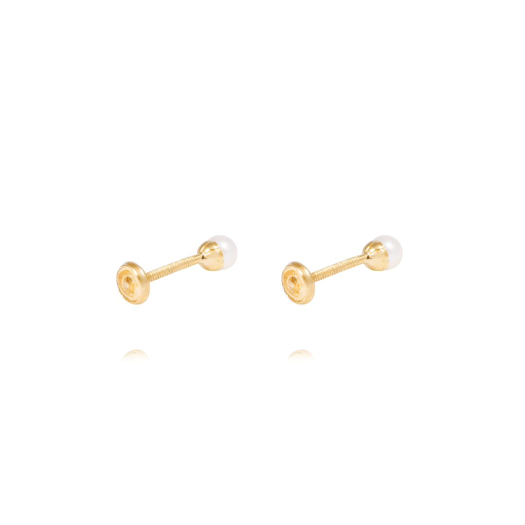 Aros Oro Amarillo 18kt Perlas 3,0 mm 3