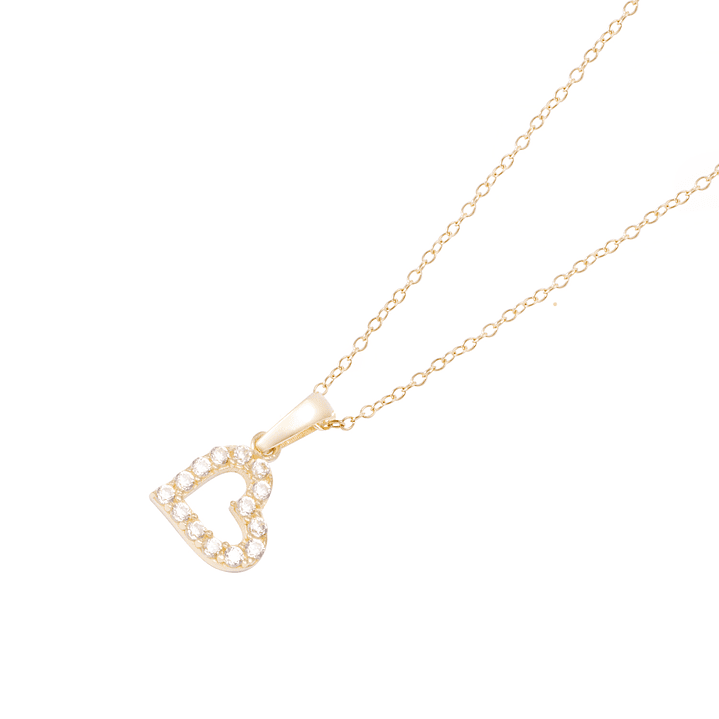 Collar de Oro de 18kt Circonita corazoncito 1