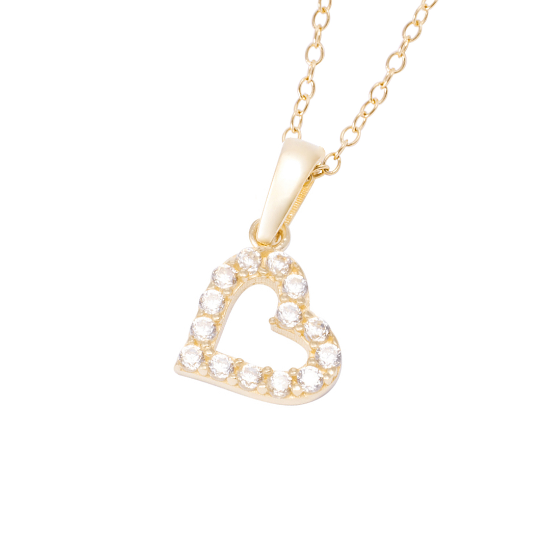 Collar de Oro de 18kt Circonita corazoncito 2