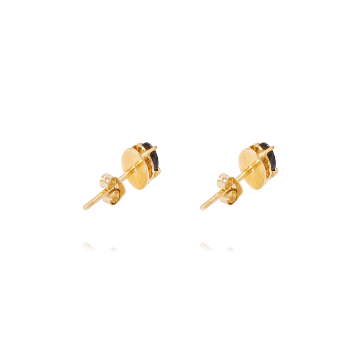 Aros Oro Amarillo 18kt Onix 3x5mm 3