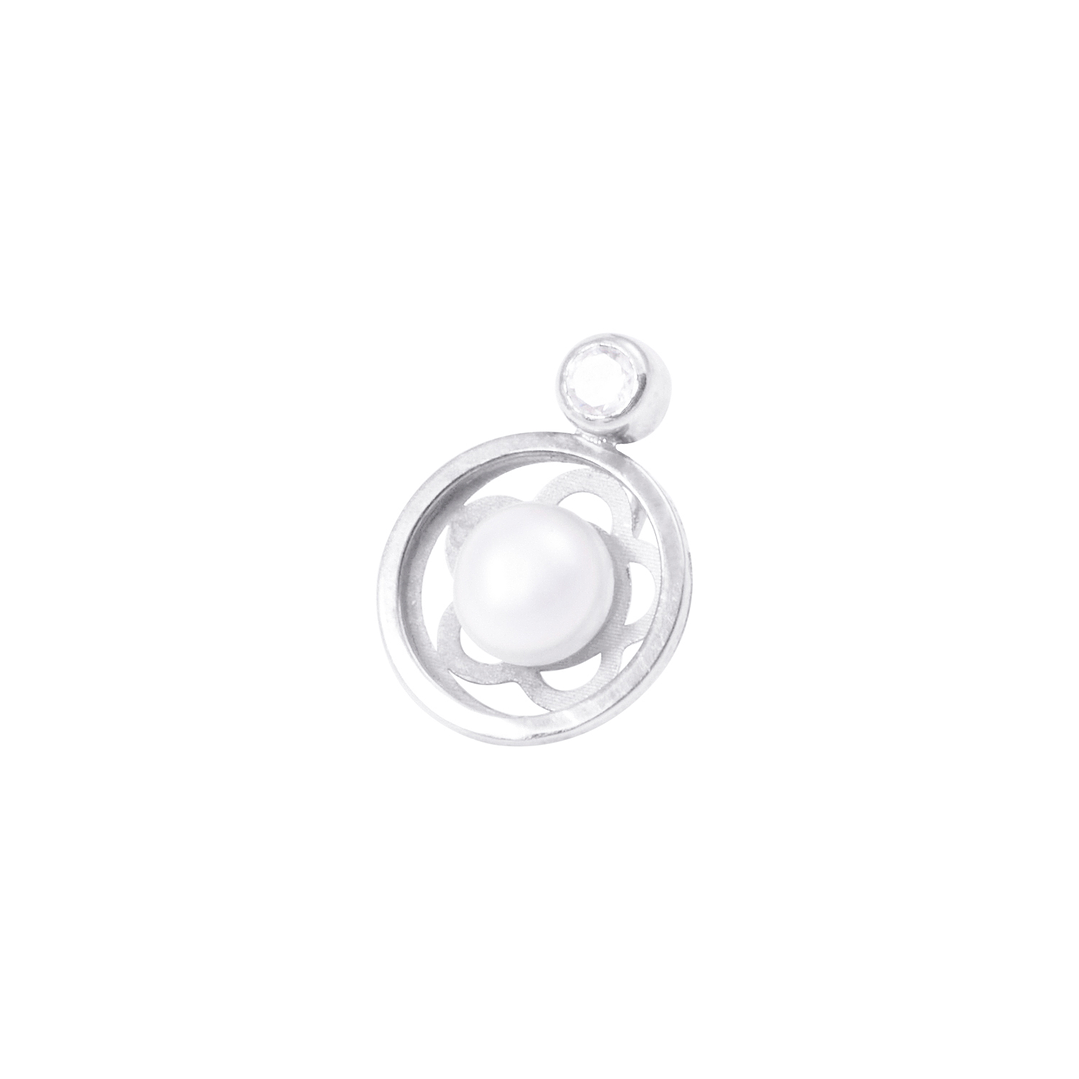 Colgante Oro Blanco 18kt Perla Cultivada 5 - 6 mm 1