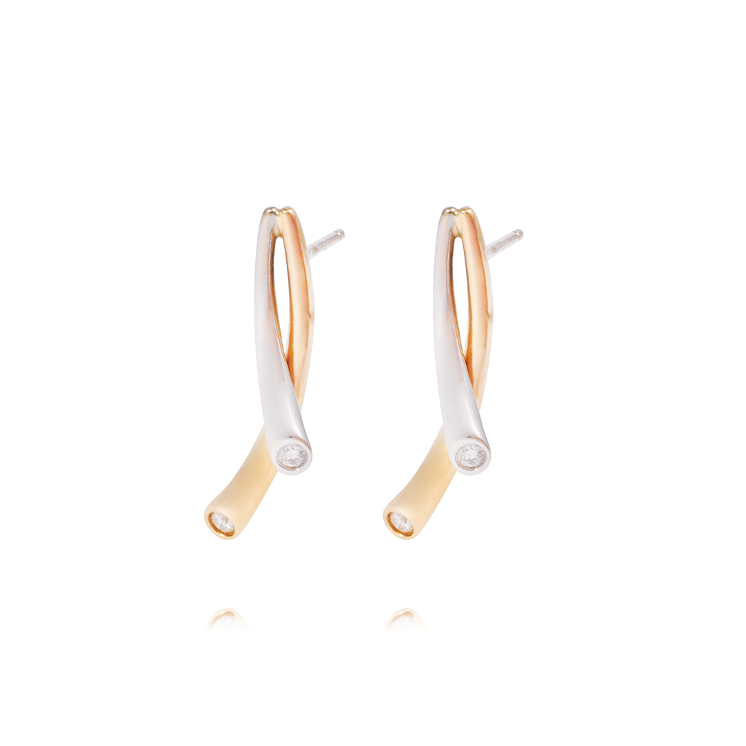 Aros Bicolor 18kt y Diamantes 34pts 1