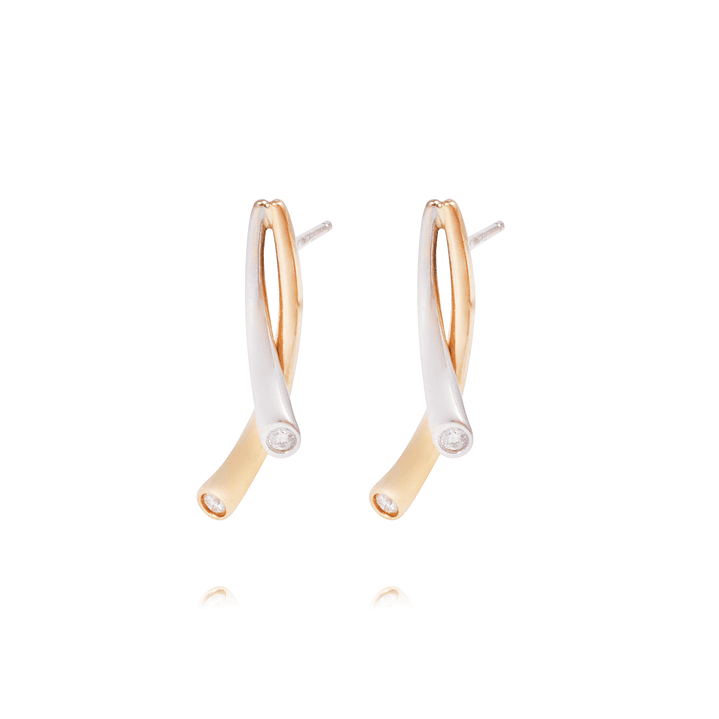 Aros Bicolor 18kt y Diamantes 34pts 1