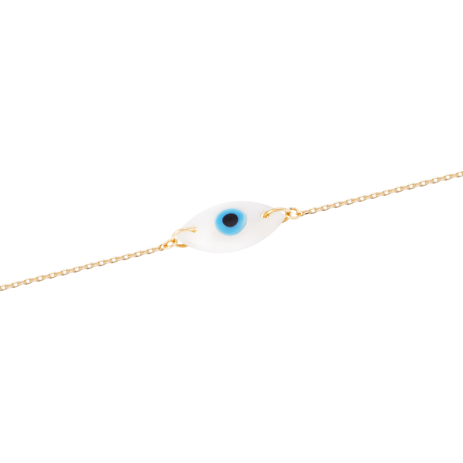 Pulsera de Oro Amarillo 18kt Ojo Turco Diamantes 1x3 Pts 2
