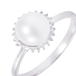 Anillo Oro Blanco 18kt Perla 6 - 8 mm Diamantes 10 Pts - Miniatura 2