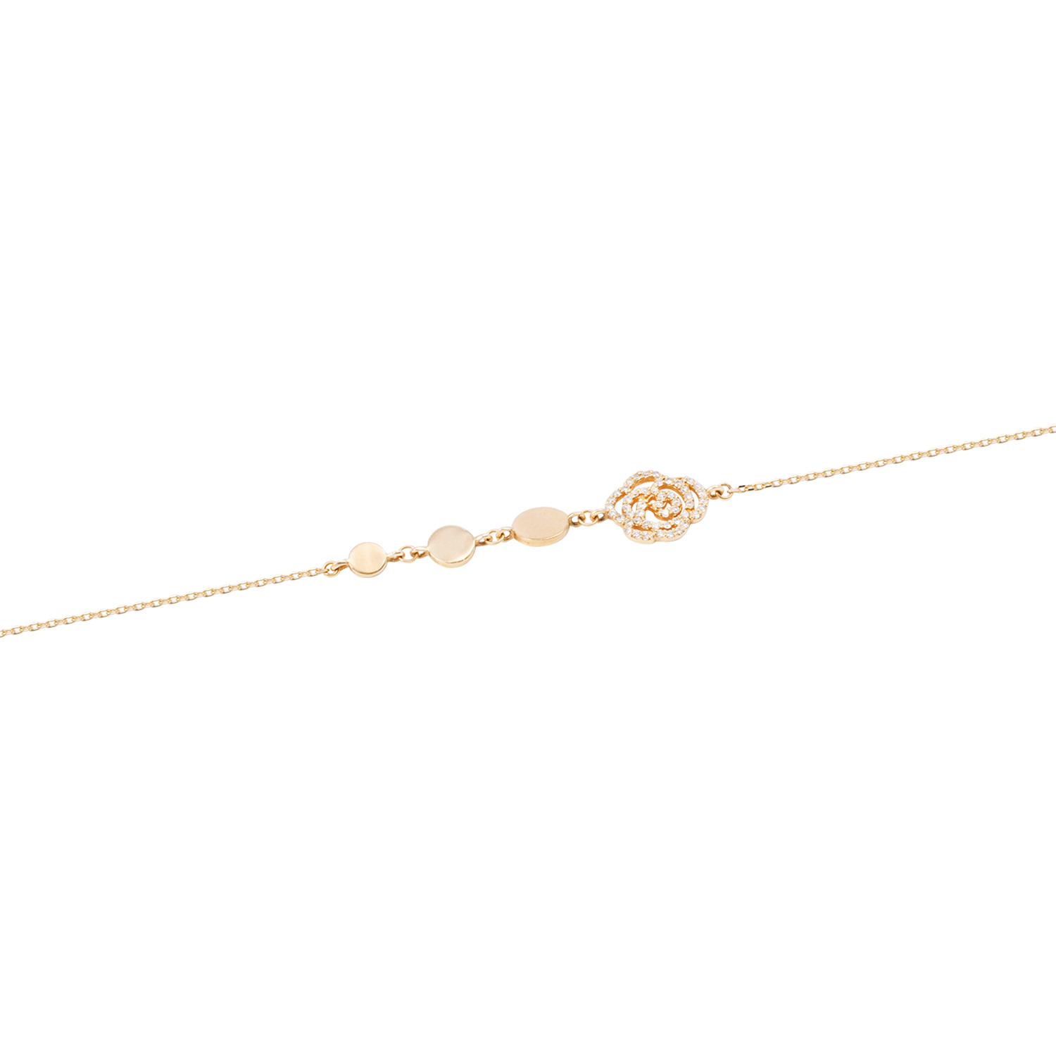 Pulsera de Oro Amarillo 18kt Rosa de Diamantes 16 Pts 3
