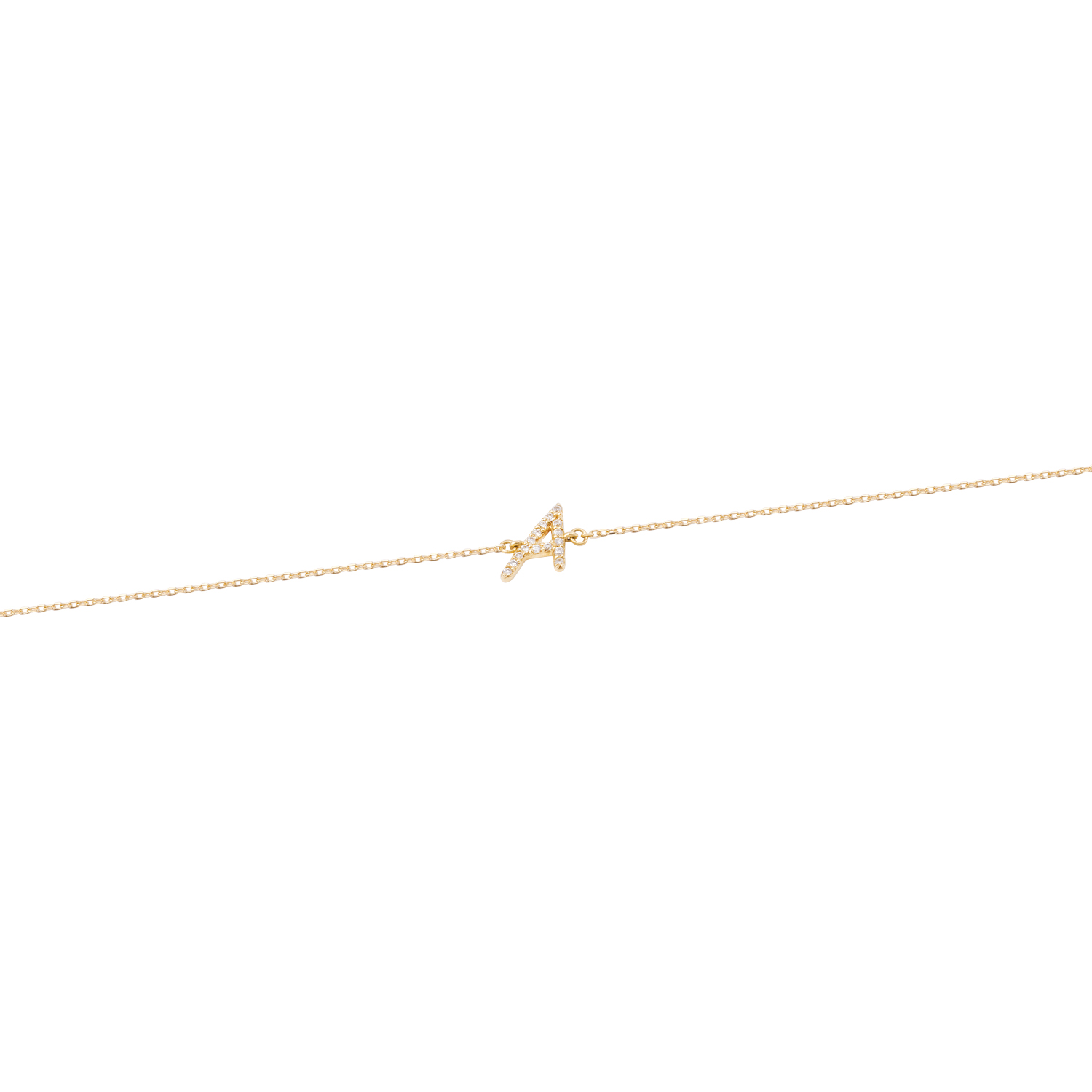 Pulsera Oro Amarillo 18kt Letra A 6 Pts 3