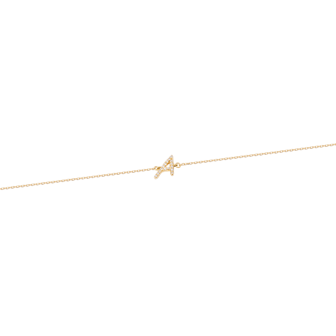 Pulsera Oro Amarillo 18kt Letra A 6 Pts 3