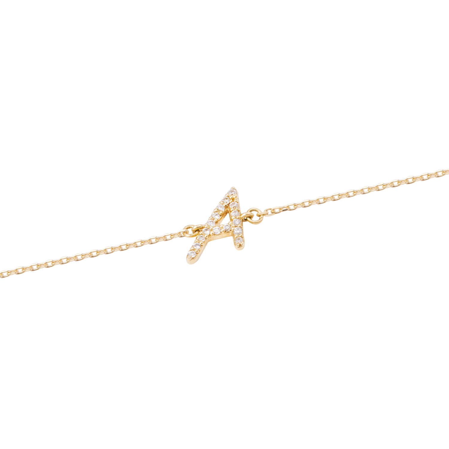 Pulsera Oro Amarillo 18kt Letra A 6 Pts 2