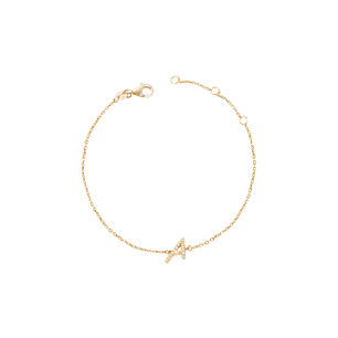 Pulsera Oro Amarillo 18kt Letra A 6 Pts