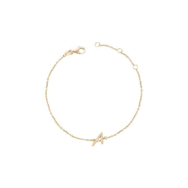 Pulsera Oro Amarillo 18kt Letra A 6 Pts 1