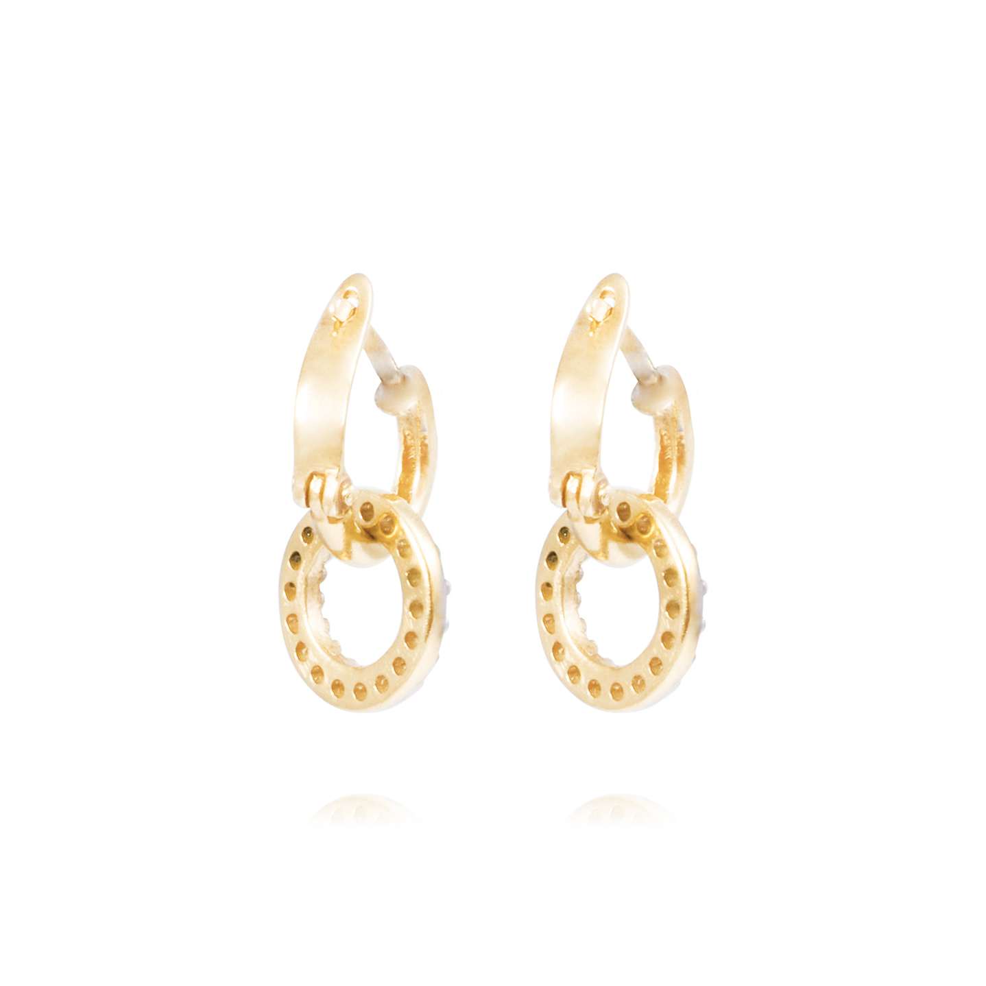 Aros Oro Amarillo 18kt Círculos Diamantes 16x05 Pts 3