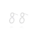 Aros Oro Blanco 18kt Dos Círculos Diamantes 53 Pts