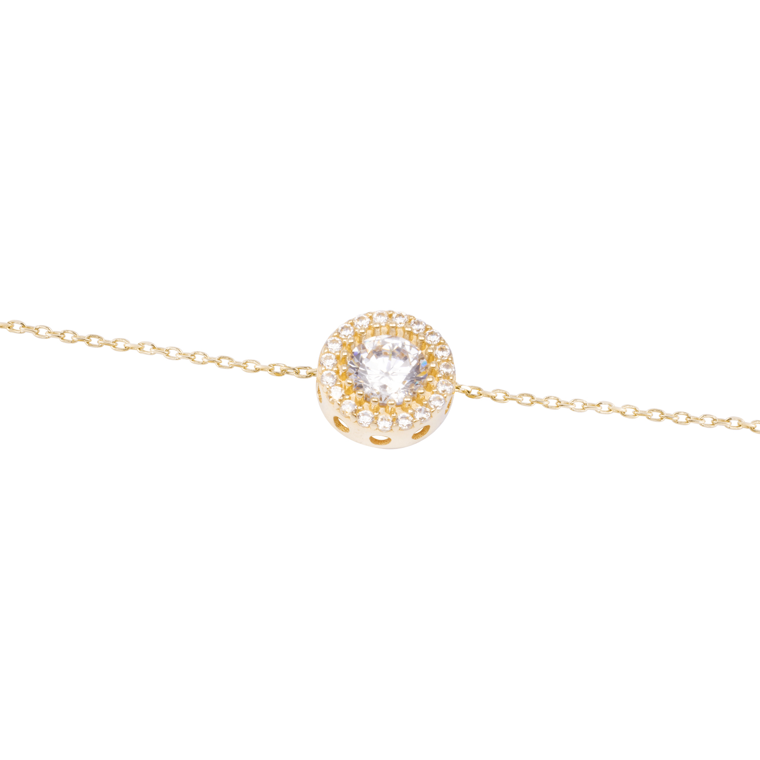 Pulsera de Oro 18kt Circonitas centrales 2
