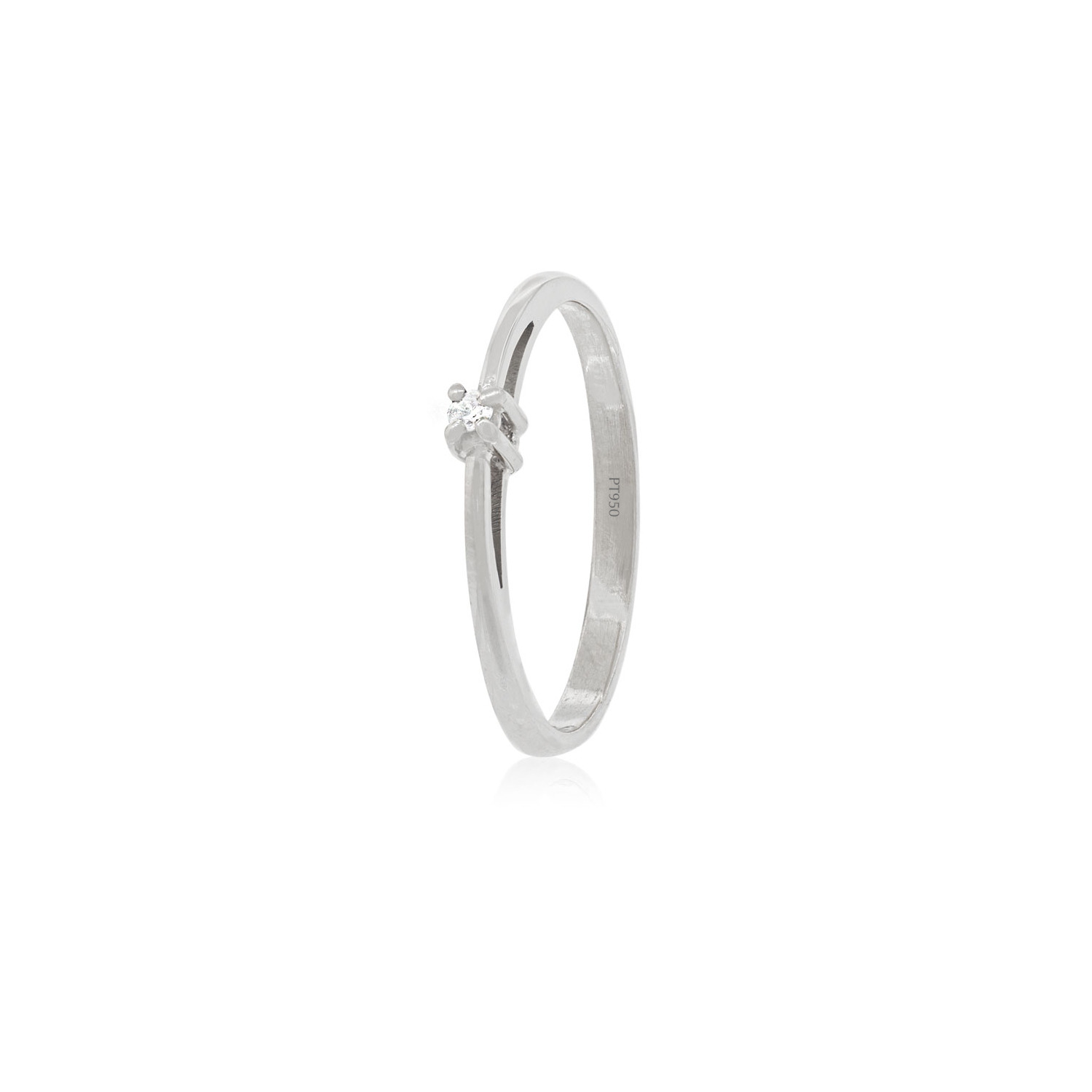 Anillo de compromiso Platino Modelo Mónaco Diamante Solitario de 3ptos 1