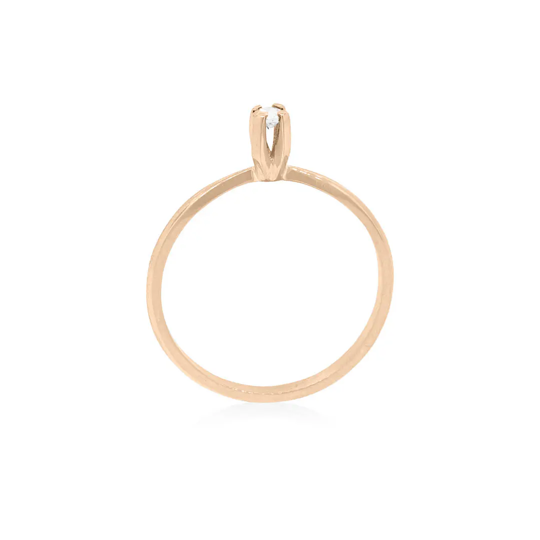Anillo de compromiso Oro Rosado 18kt Modelo Niza Diamante Solitario de 14ptos 2
