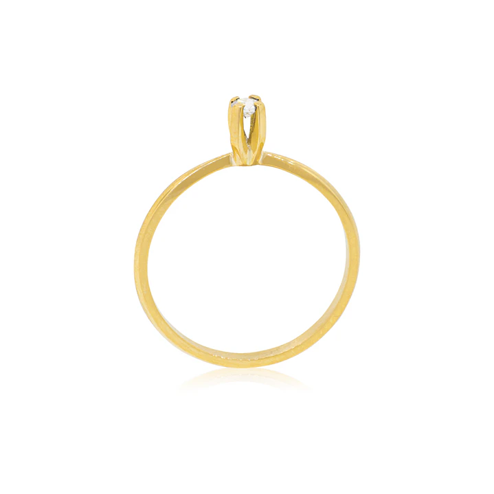 Anillo de compromiso Oro Amarillo 18kt Modelo Niza Solitario de 10ptos 2
