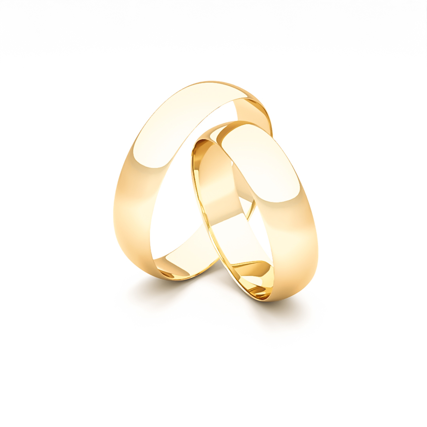 Par de Argollas Oro Amarillo 18kt Modelo Inglés Vicenza 4mm 2