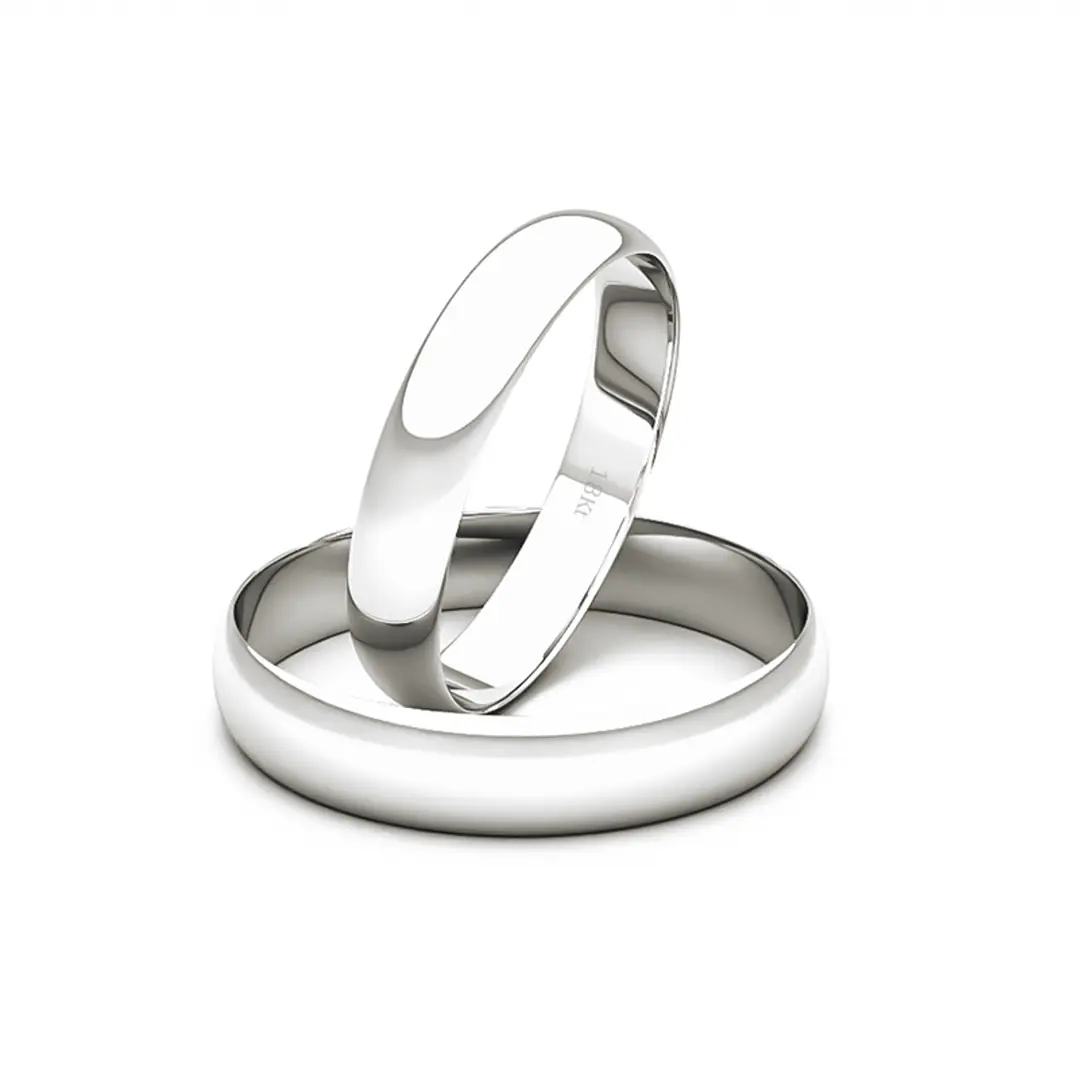 Par de Argollas Oro Blanco 18kt Modelo Inglés Rodas 3,5mm 1