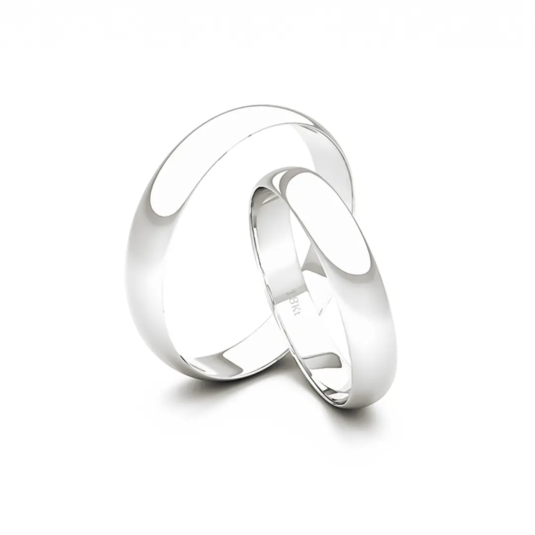 Par de Argollas Oro Blanco 18kt Modelo Inglés Rodas 3,5mm 2