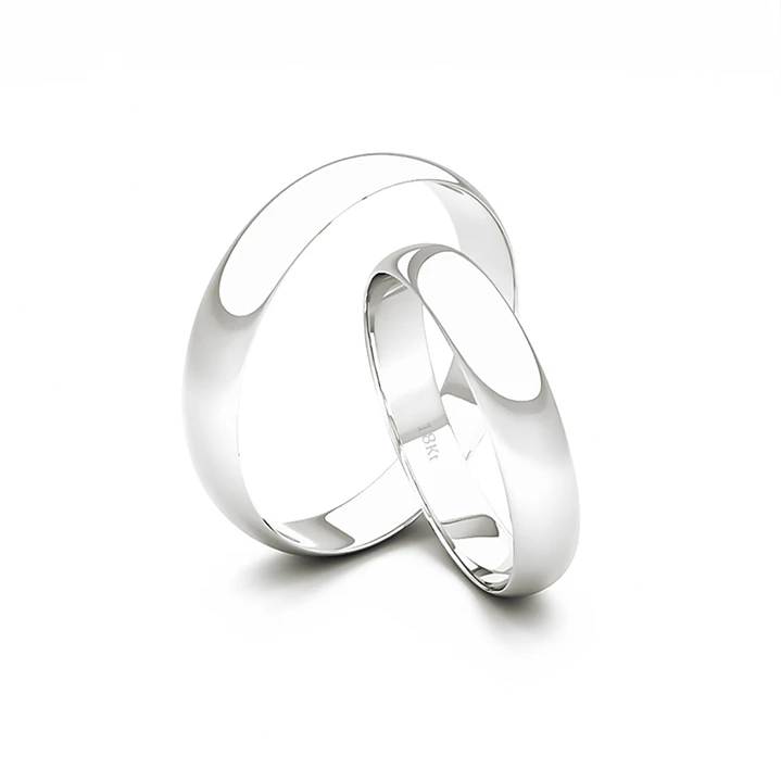 Par de Argollas Oro Blanco 18kt Modelo Inglés Rodas 3,5mm 2