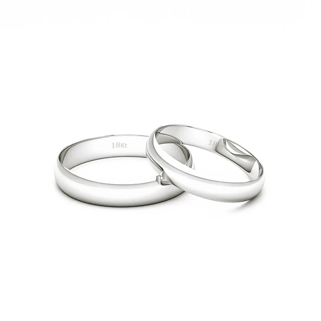 Par de Argollas Oro Blanco 18kt Modelo Inglés Rodas 3,5mm 3